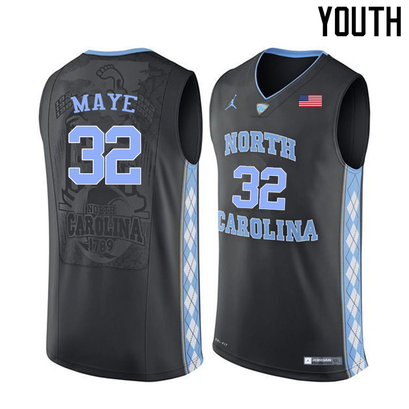 Youth North Carolina Tar Heels #32 Luke Maye College Basketball Jerseys Sale-Black